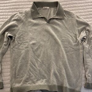 Marine Layer V-Neck Sweater in Gray